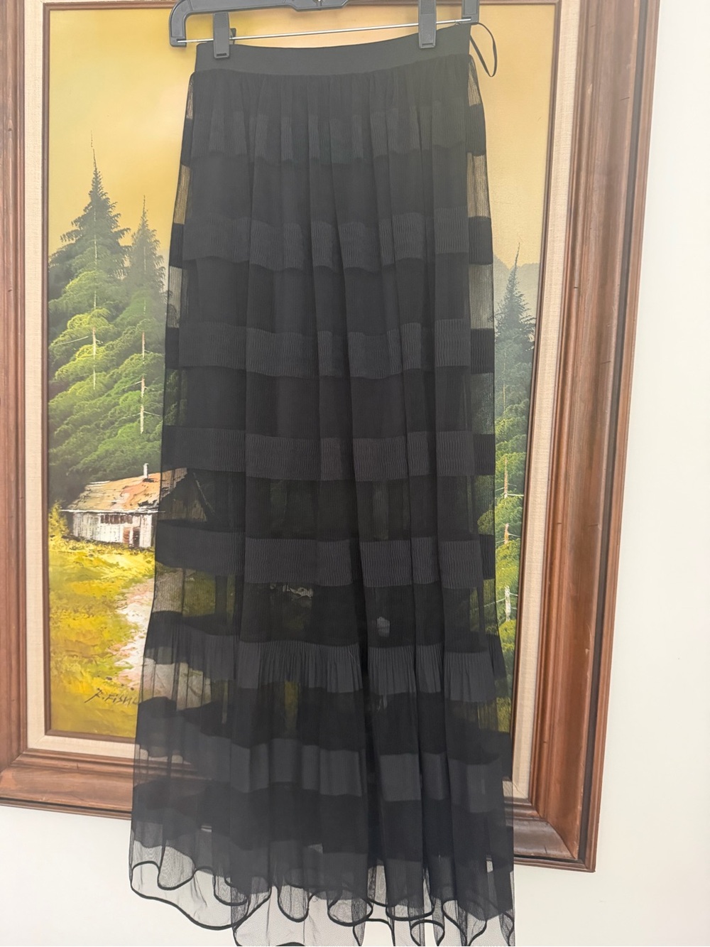 H&M Black Tiered Sheer Maxi Skirt - Picture 3 of 4